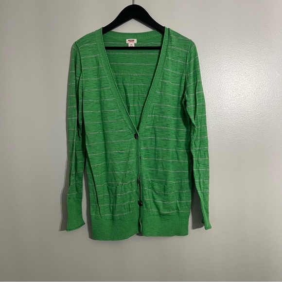 Green Striped Women's Sweater large - Picture 2 of 2